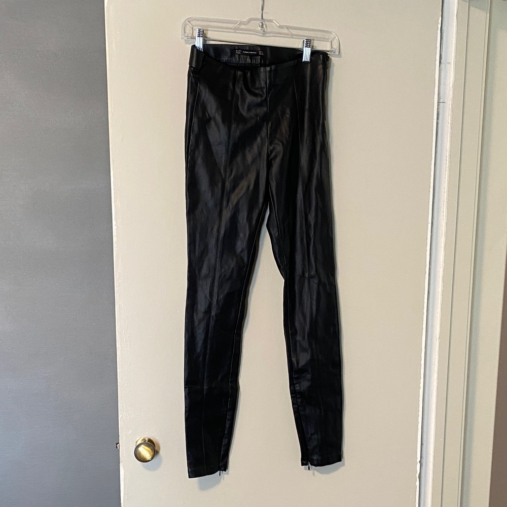 Zara Dark Faux Leather Trousers